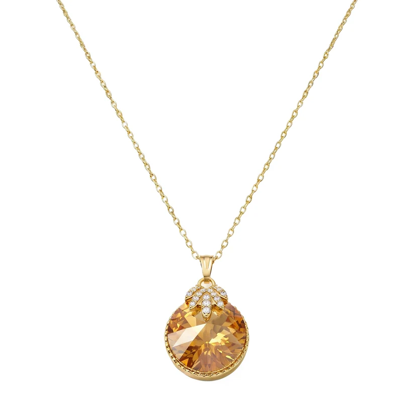 Anti-Tarnish Round Champagne Pendant